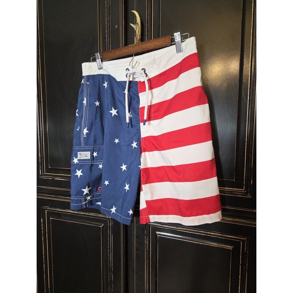 Polo Ralph Lauren Medium Swim Trunks, Patriotic, USA, 4th July, Summer, Beach,